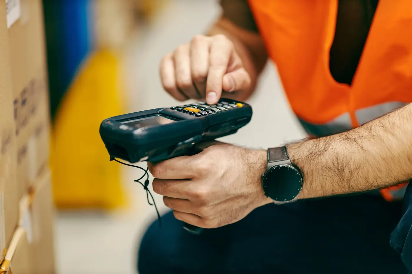 Barcode scanner close up